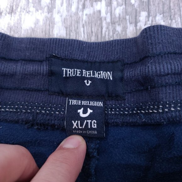 True Religion Sweat Shorts Men XL Thick Stitch Cotton Pullon Stretch Rock Jogger - Picture 7 of 9